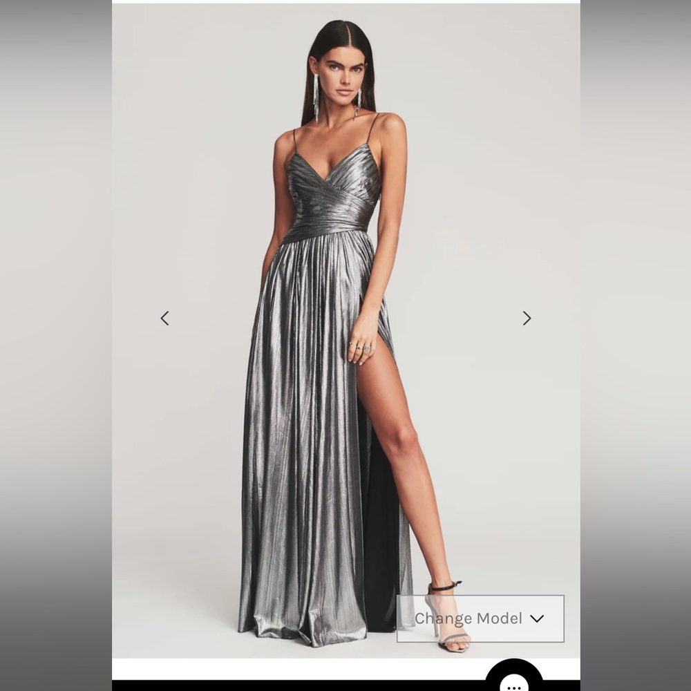 Size medium retrofete gunmetal dress with slit. Worn once to a special event.